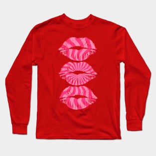 Pink Swirl Lips Long Sleeve T-Shirt